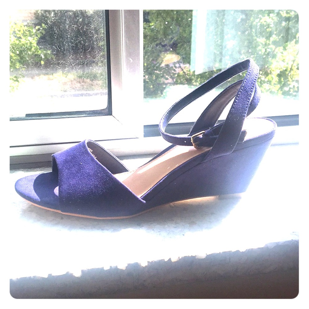 Ann Taylor LOFT ankle wrap wedge sandals